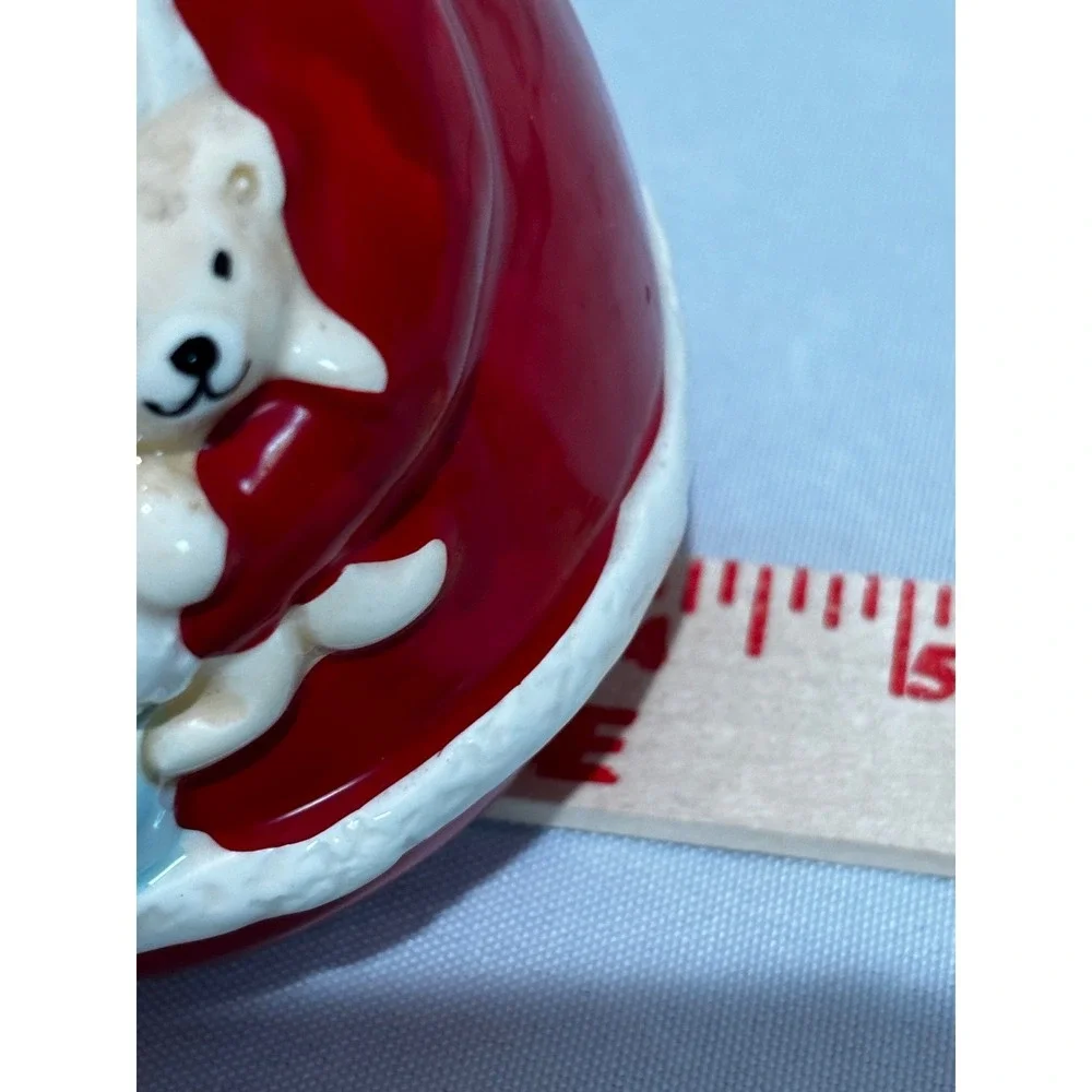 Vintage Ceramic Santa Claus Coin Penny Bank Christmas Teddy Festive Holiday cute